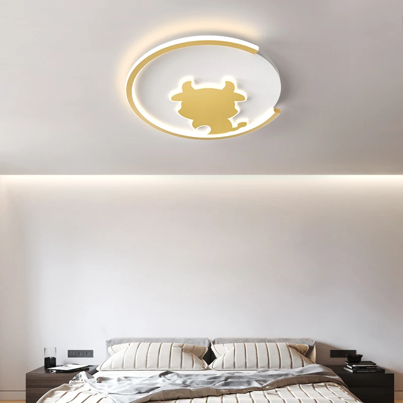 Simple Round Ceiling Light Indoor Lighting With Animal Elements For Living Dining Room Kitchen Bedroom Heme Deco Lamp AC90-260V