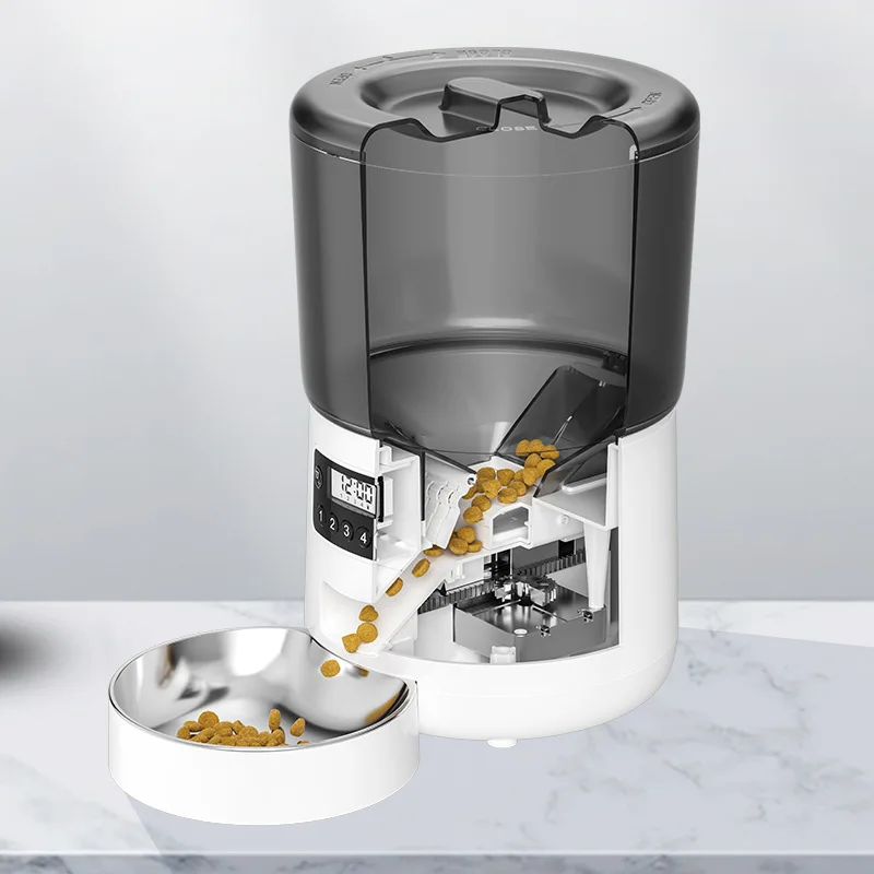 Pet intelligent automatic feeder 4L intelligent mobile phone timed quantitative remote feeding machine for cats and dogs