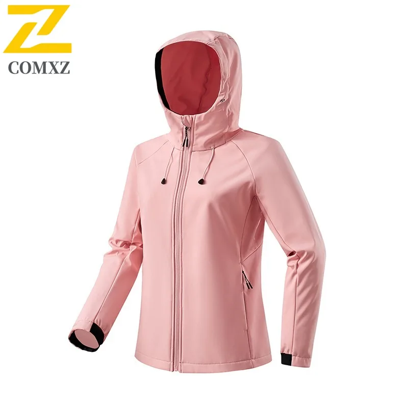 COMXZ الرجال السائق سترة لينة قذيفة مقنعين يندبروف في الهواء الطلق الصيد التخييم معطف تسلق الحد الأدنى مقاومة للخدش ملابس خارجية #2