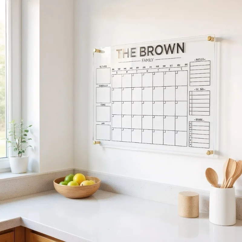 Acrylic Family Planner, 2025 Custom Calendar, Dry Erase Board, Personalized Wall Calendar, Command Center