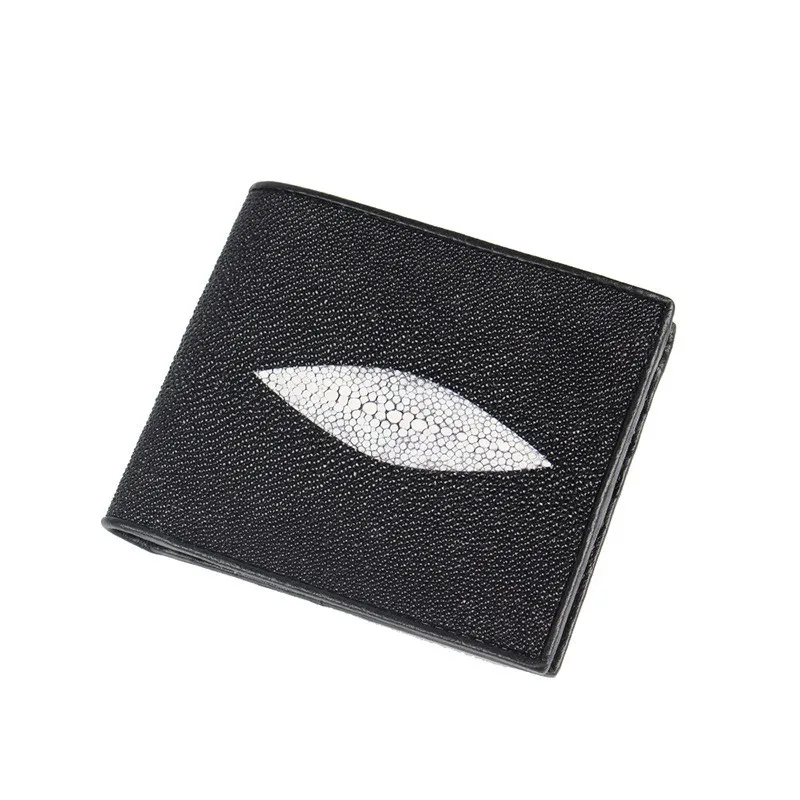 2024 New Luxury Pearl Fish Skin Men's Short Wallet Ultra-thin Genuine Leather Women's Wallet Fashion Stingray Skin Lady Purse 45