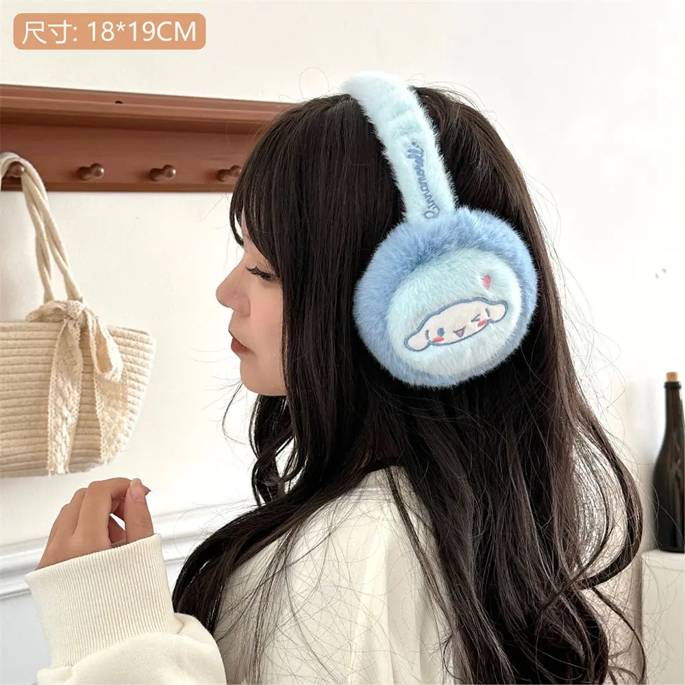 New Kawaii Sanrio Cinnamoroll Kuromi Plush Earmuffs Fashion Winter Earmuffs Cute Cycling Portable Extra Thick Versatile Earmuffs