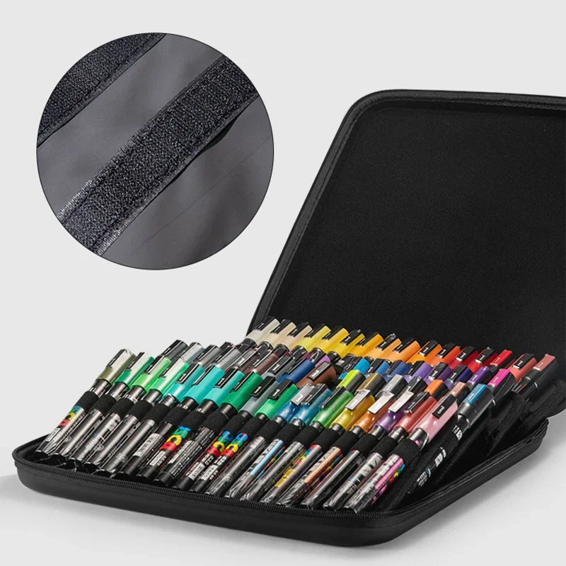 Posca Marcador Bolsa, Caneta e Batom Saco De Armazenamento, Organizador De Grande Capacidade, Sem Canetas em Art Stationary, 36, 48, 72 Slots, Zíper Dobrável