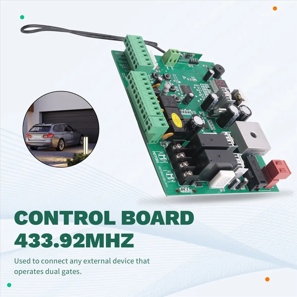 [AC18 Digital]/DC 24V PCB Board 433.92MHz for Automatic Double Arms Swing Gate Opener Control Board Panel Smart Control Center S