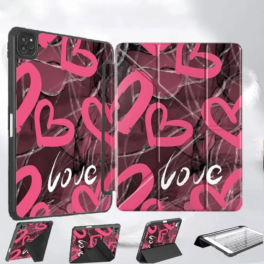 

Чехол-подставка для планшета с розовым узором для iPad Mini 6, 7, Pro 11, 10, 9, 8, 7, 12.9 дюймов Pro 2025, Air 4, 5, M3, M2, M4, 11 дюймов