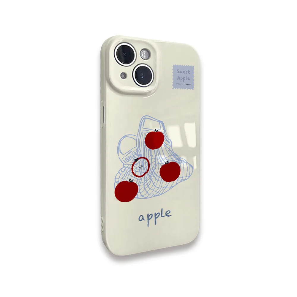 Korean Ins Fruit Bag Cute Manga Phone Case for IPHONE 15PRO MAX 14 13 12 11 PRO XR SE Acrylic TPU Two in One Mobile Phone Cases
