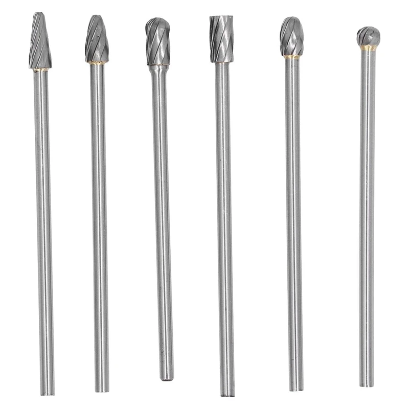 

6Pcs Tungsten Carbide Burrs Set, Cylinder-Head Porting Kit, Solid Rotate Grinding Tools For Woodworking Drilling Carving