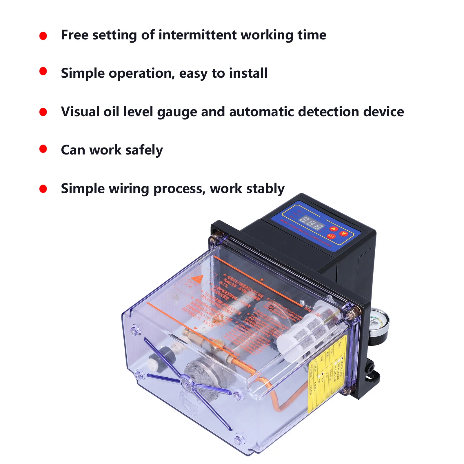 

Auto Lubrication Pump Electric Digital Display Lubricating Oiler AC 220V MY2232H‑200T Automatic Lubrication Pump Oiler