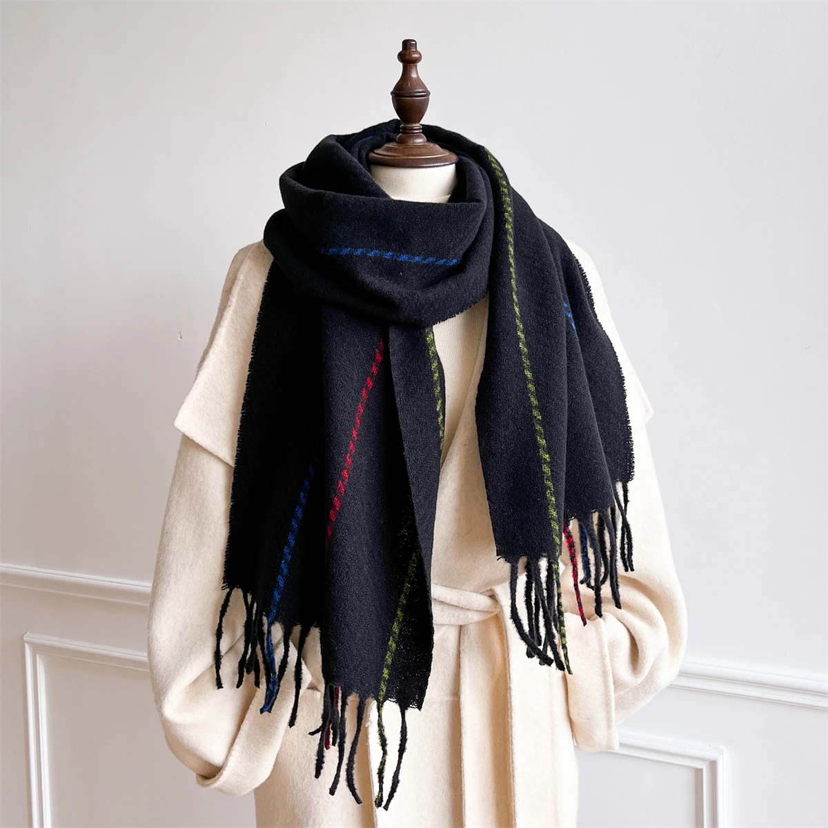 

Luxury Imitation Cashmere Men and Women Winter Warm Scarf Designer Windproof Soft Classic Shawls Thicken Muffler Long Wraps