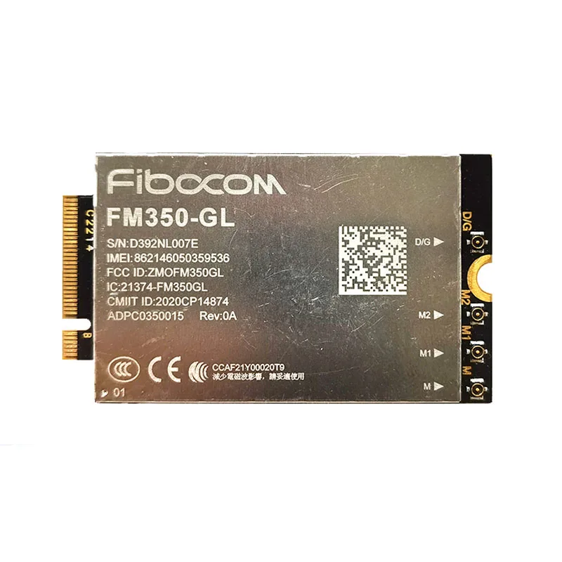 Fibocom FM350-GL 5G LTE WCDMA M.2 Module NR Sub6 4.67Gbps For Laptop Desktop Tablet IoT Gateway Router 4x4 MIMO GNSS Receiver