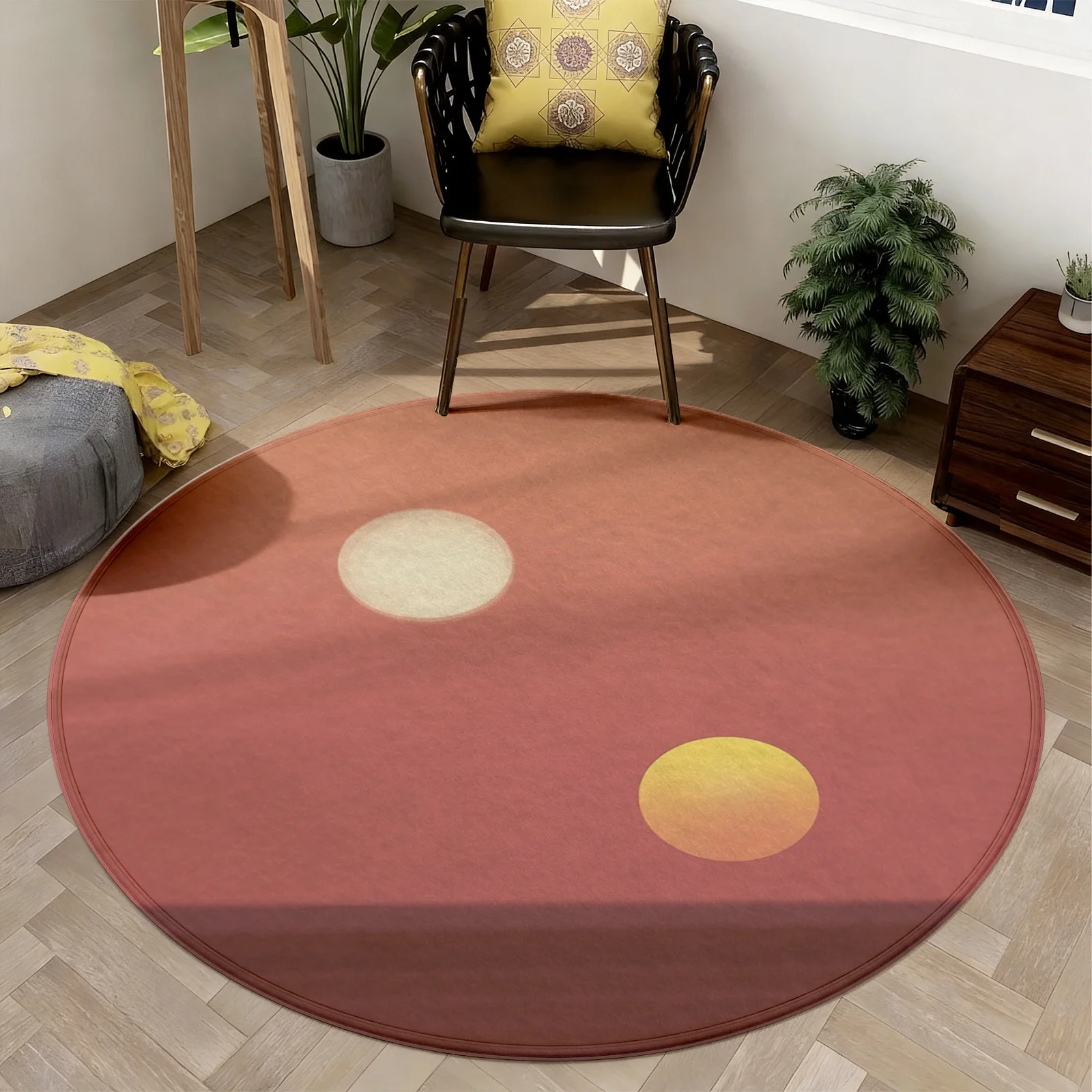 Oversized Abstract Round Area Rug for Living Room Modern Minimalist Geometric Design Carpet Mat Home Decor Accent Piece
