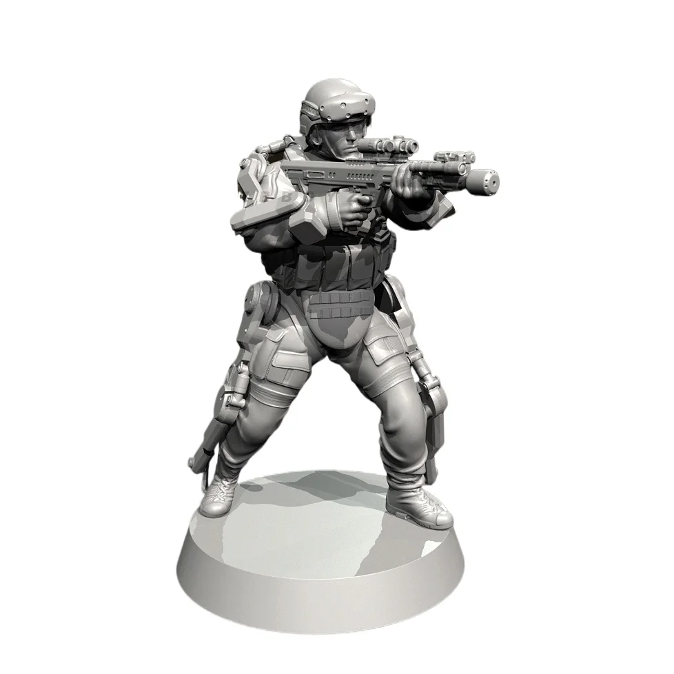 

Overall heights 25mm 38mm 50mm Resin Soldier model kits figure colorless and self-assembled （3D Printing ）TD-7368/3D