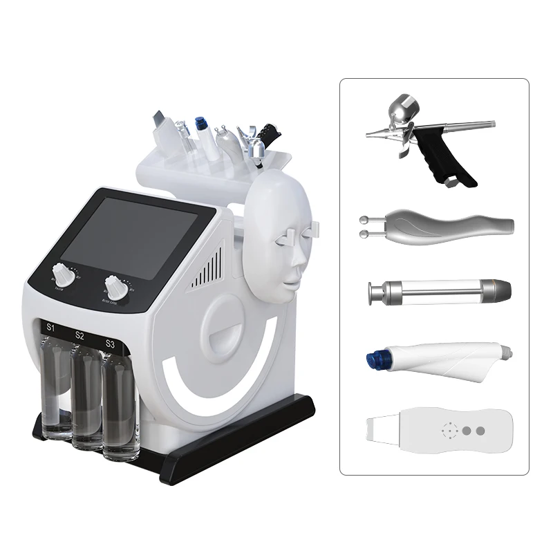 7-in-1-Desktop-Gesichtspflegemaschine, Diamant-Dermabrasion, Wasserpeeling, Hautverjüngung, Anti-Aging, Schönheitssalon, Spa-Gerät