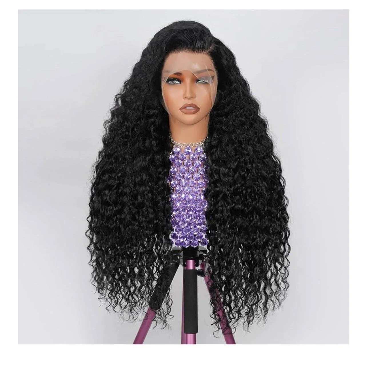 30 Inch Deep Wave Lace Front Wigs Human Hair 13x6 HD Lace Frontal Wigs Pre Plucked with Natural Hairline 200 Density Curly Human Hair Wig 13x6 Wet and Wavy GLueless Wig for Women