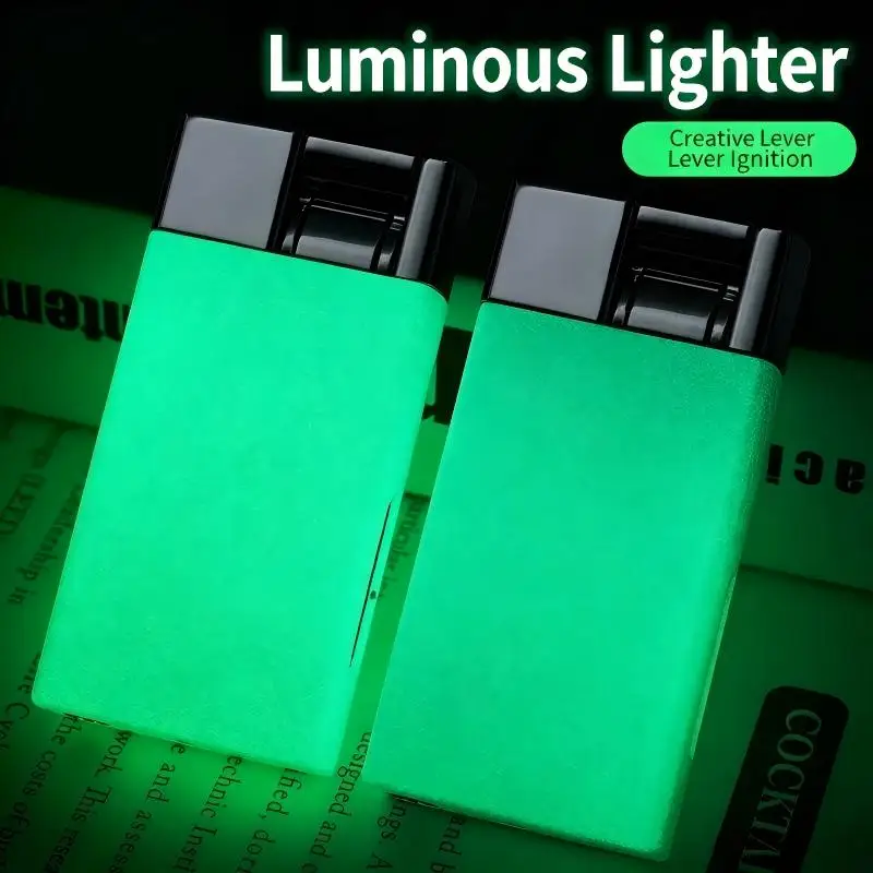 Newly Upgraded Lever Press Ignition Windproof Lighter, Perspective Ventilation Window, Powerful Direct Cigarette Lighter