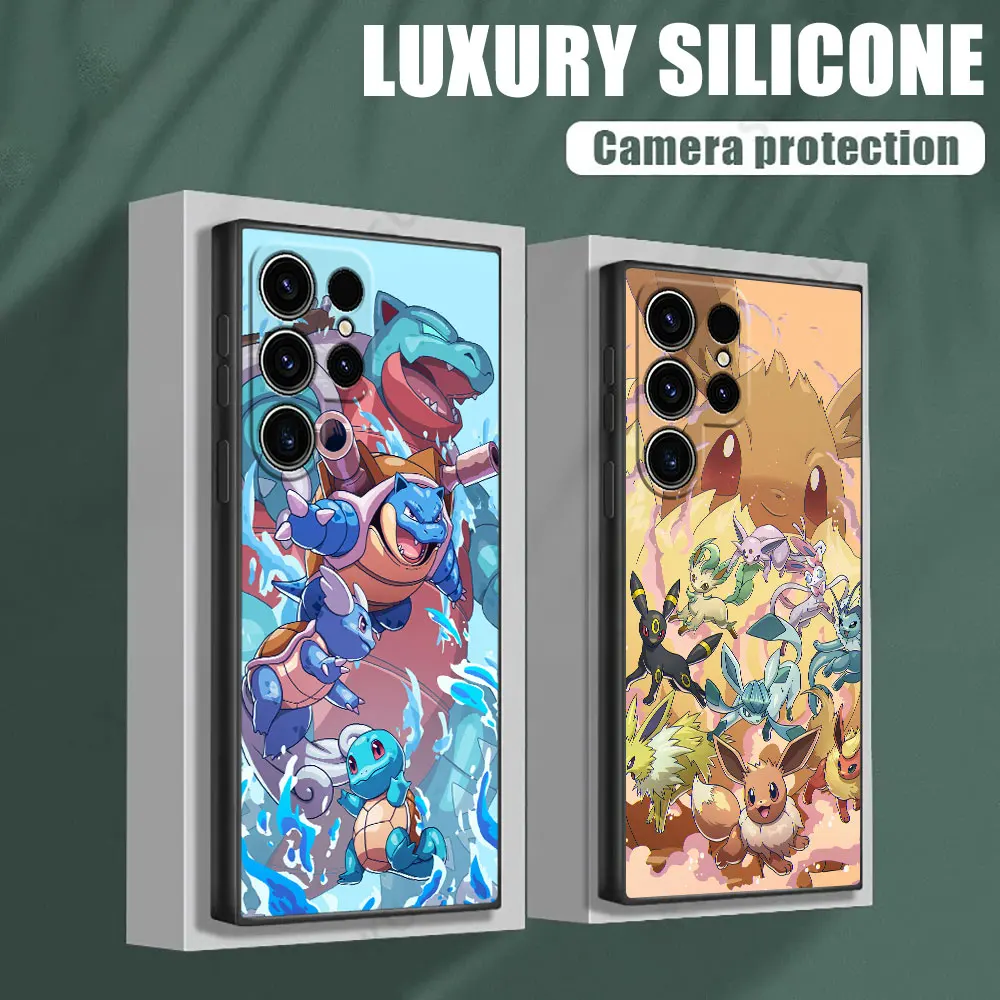 P-Pokemons Squirtles Eevees Gengars Anime Phone Case for Samsung Galaxy S26 S25 S24 S23 Ultra S22 Plus S20 S21 FE S26Ultra Funda