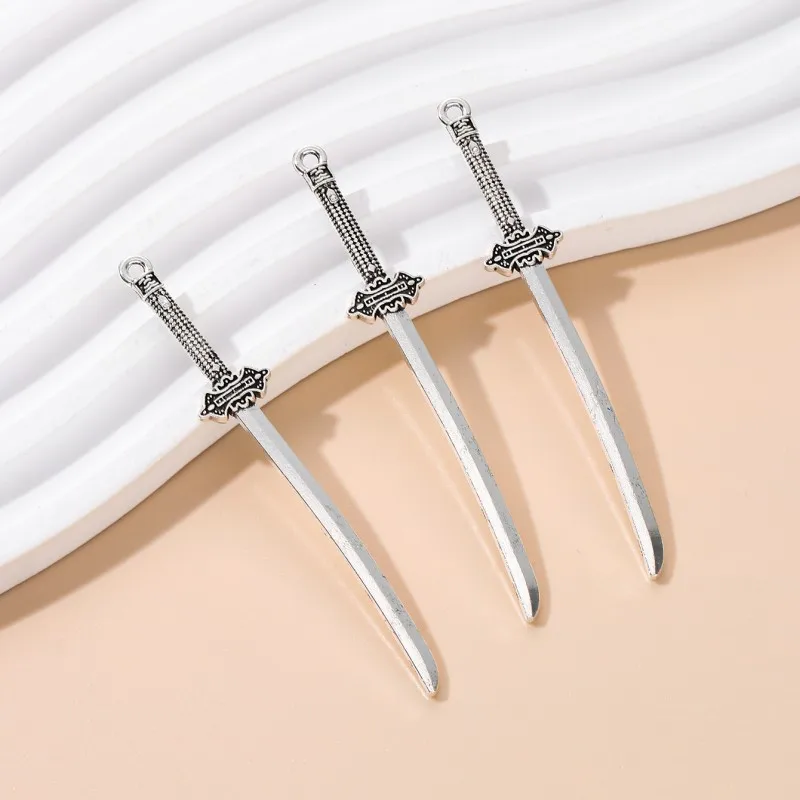 10pcs New Sword Alloy Charms Weapon Mini Cute Fun Pendants For Making Handmade DIY Jewelry Accessories Necklace Findings