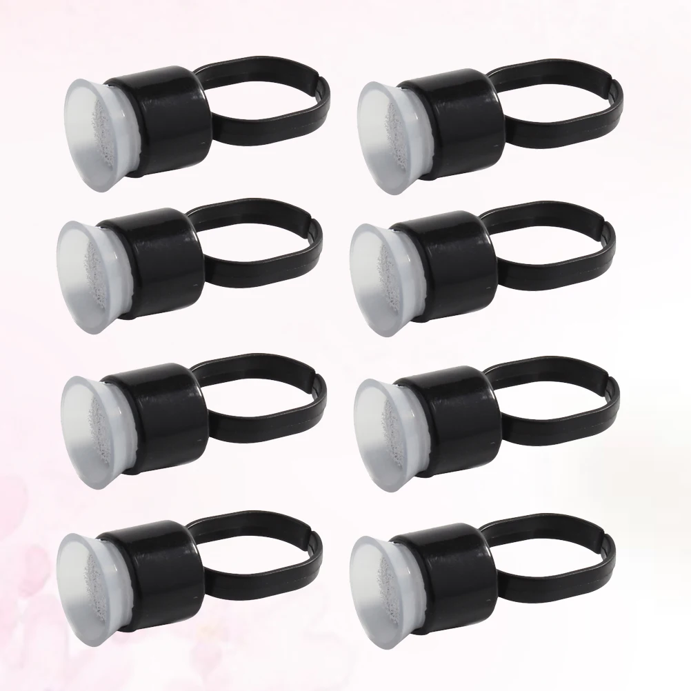 

50pcs Pigment Ring Microblading Glue Ink Holder Tattoo Accessories Pigment Cap Sponge Container For Studio Home