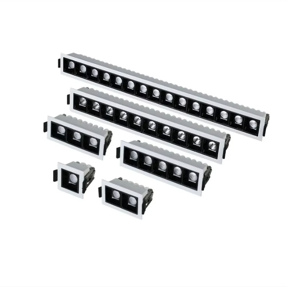 

Recessed LED linear lamp Dimmable Spot light 6W 9W 15W 25W 36W AC 110V 220V CREE COB Anti-Glare LED Strip Ceiling Grille Lamp