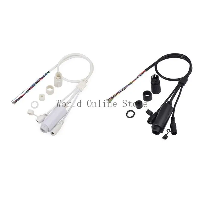 

POE Splitter Cable Waterproof POE Adapter Cable IEEE802.3Af 48V to 12V Isolated POE Cable With Reset FS5712DW for Camera 87HC