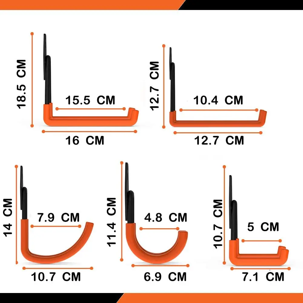 Steel Garage Storage Utility Double Hooks Organizer Heavy Duty Wall Mount Tool Holder for Organizing Power Tools