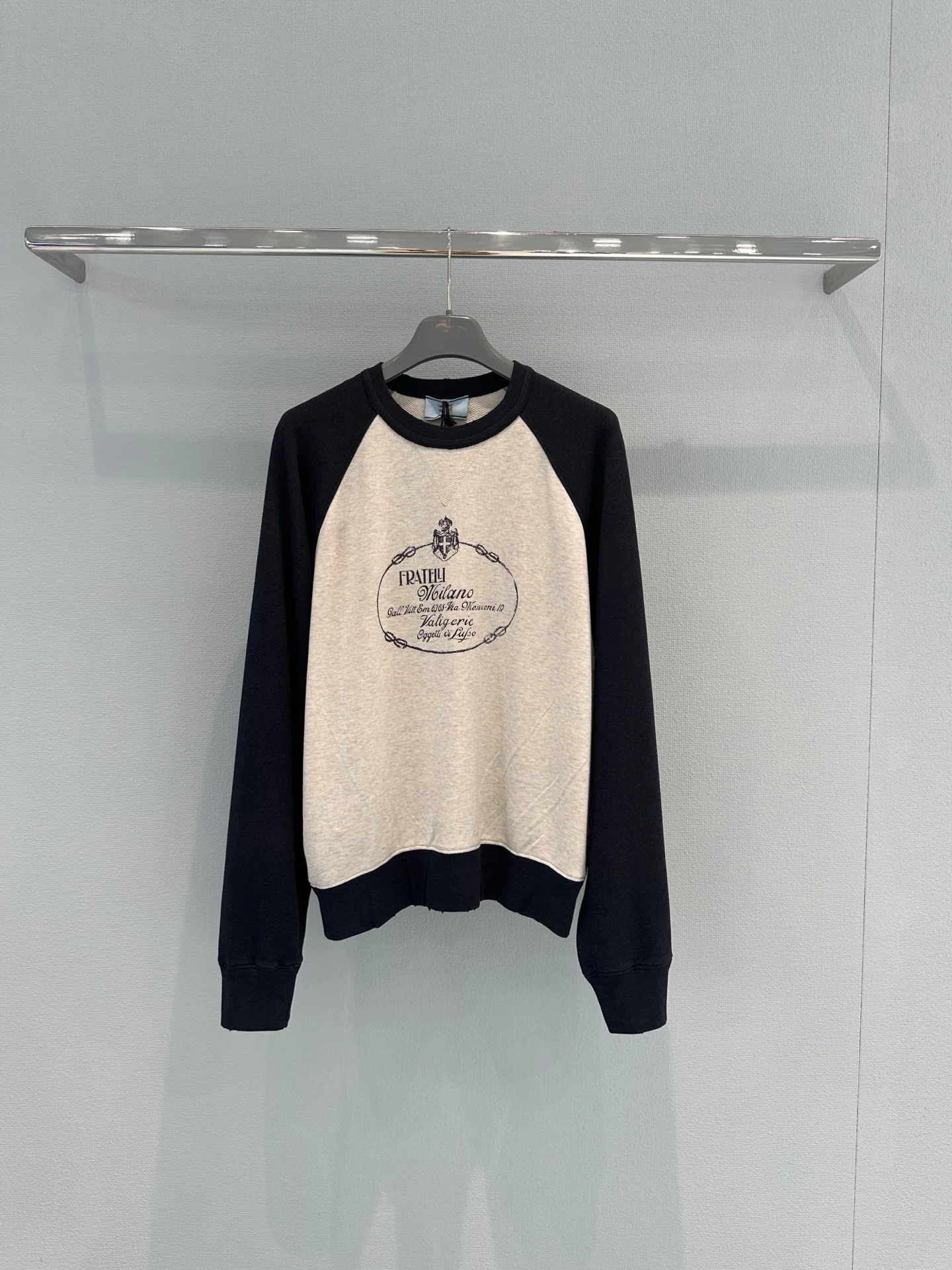Uzel Shoulder Sleeve Sweatshirt Women's American Retro Letter Print Loose round Neck Long Sleeve Autumn Top Fashion Girl