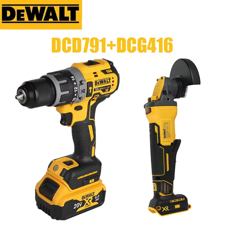 

DEWALT 20V Brushless DCG416 Angle Grinder & DCD791 Drill Driver Set - Professional Cordless Power Tool Combination