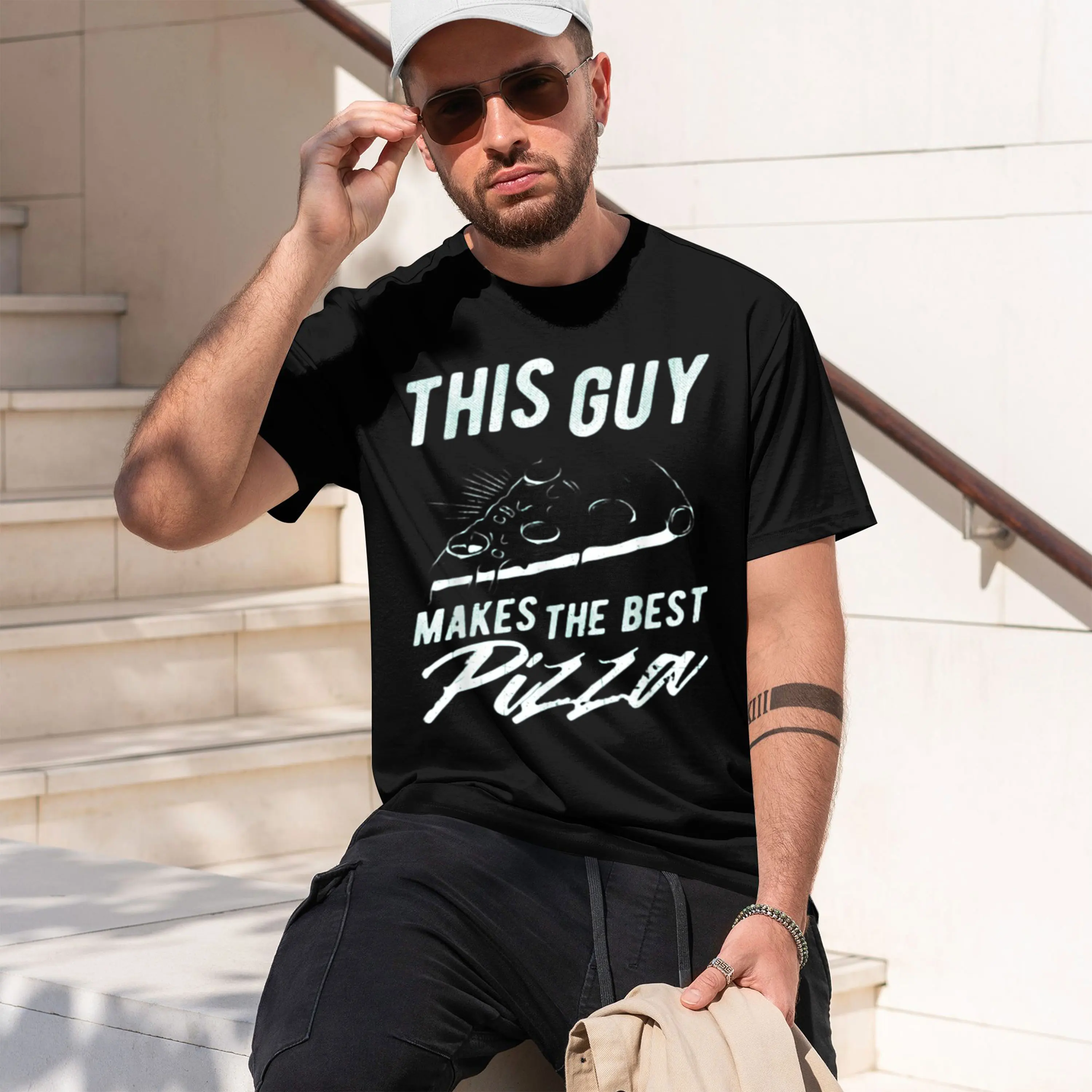 Mens Clothes This Guy Makes The Best Pizza Maker Grh Tees Mens d Washed T-Shirts Printing 2026 New Model Short-sleeve crewneck T