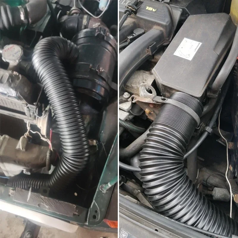 1Pc Steel Wire Reinforced Telescopic Air Intake Hose 51/63/76mm Car Engine Air Filter Intake Pipe Auto Modification Accessories