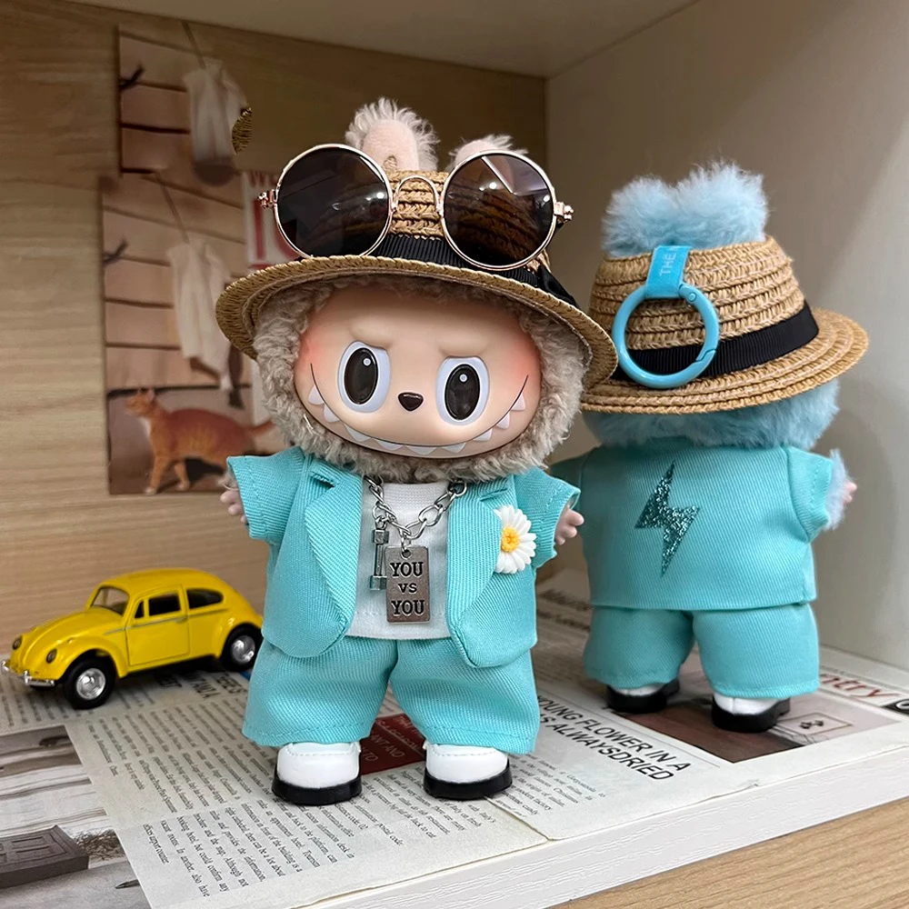 For Labubu Outfit Clothes Fake Two Striped Shirts 17cm Outfit Stylish Dolls Accessories Cute Clothes Hoodies