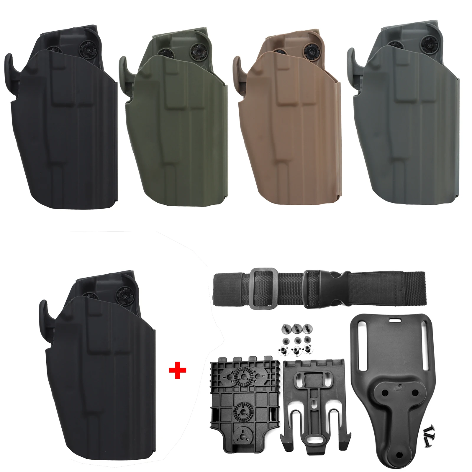 Tactical Universal for Glock 17 20 22 31 37/SIGP225/Grand Power/S&W M&P/Taurus Holster with QLS 19 22 Kit