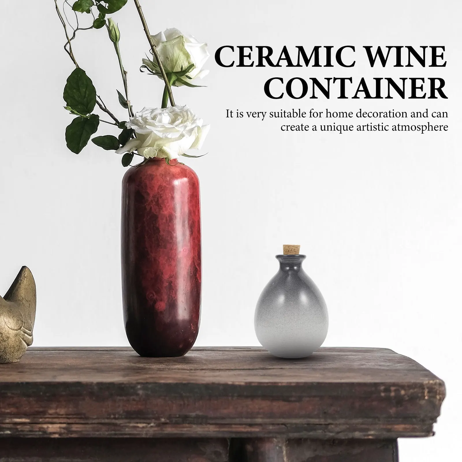 

Gradient Ceramic Wine Jar Corked Sealed Bottle Household Kitchen Gadget Fruit Fermentation Storage Container Airtight