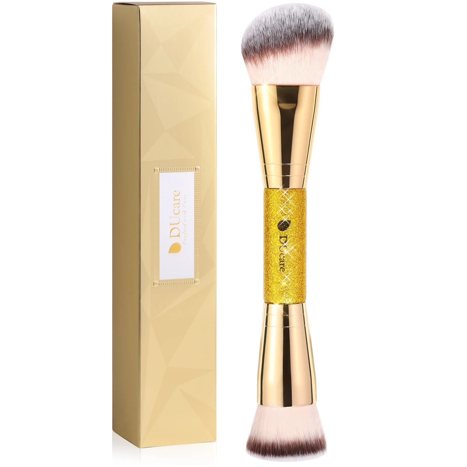 

DUcare Dual-ended Sculpting Foundation Makeup Brushes Powder Concealer Blush Brush for Liquid Cream Contour Blending Face Brush