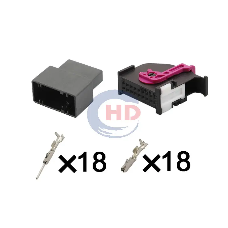 1-20 sets  18pin Automotive Starter Power Amplifier Instrument Panel Wiring Harness Unsealed Socket HD180-0.6-11 5Q0972718A