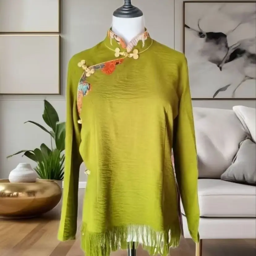 新しいチベットの女性用タッセルトップスとシャツ、多用途でファッショナブルな気質