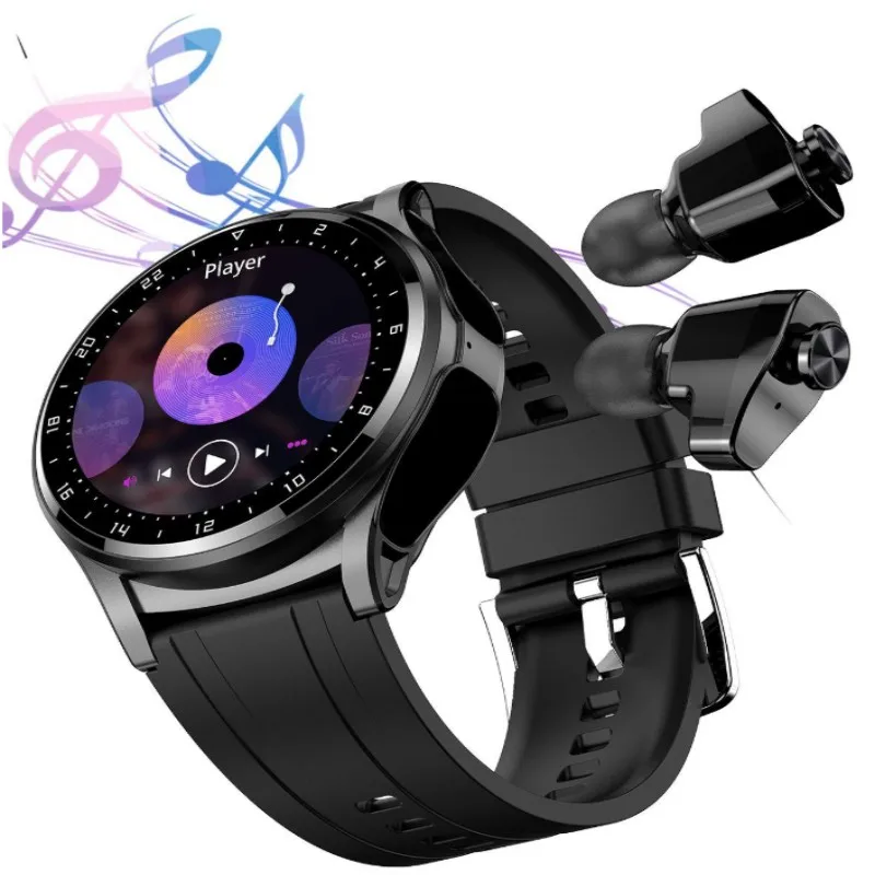 TWS 2-в-1 Смарт-часы 1,39-дюймовый HD-экран Bluetooth-вызовы Запись Секундомер NFC Пульт дистанционного управления Камера Функция Монитор уровня