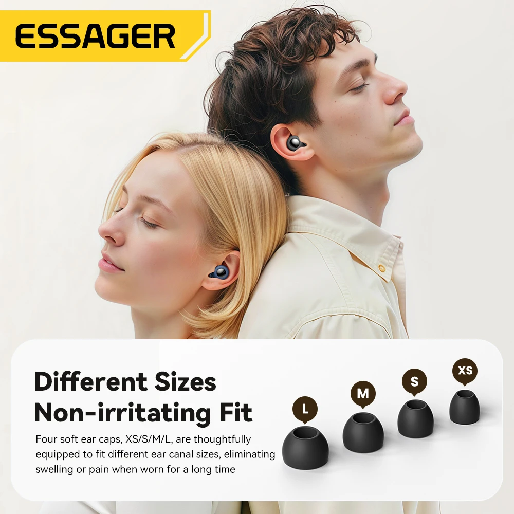 ESSAGER Noise Cancelling Ear Plugs for Sleeping Soft Silicone Sleep Earplugs Noise Reduction Earbuds for Sleep Work Study Travel view 6