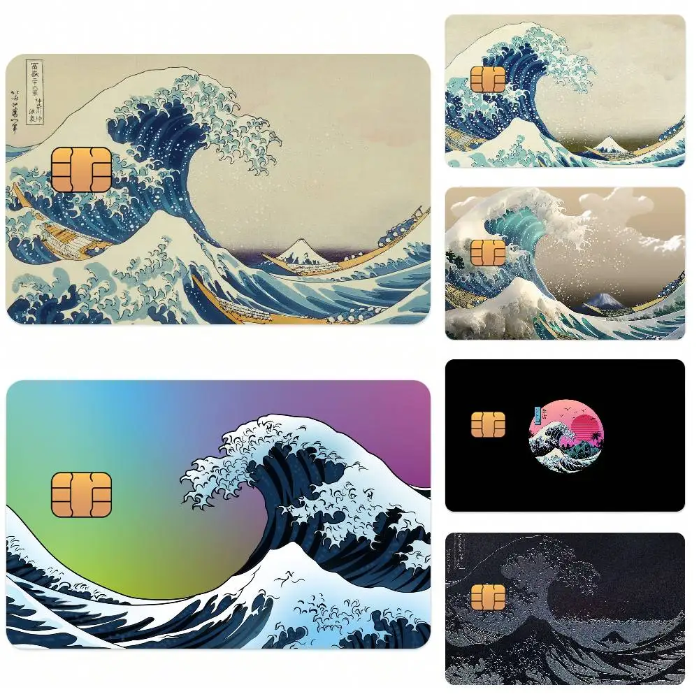 T-The Great Wave off Kanagawa Credit Card Skin Stickers for Bank Card Bus Metro Card Sticker Waterproof Gift