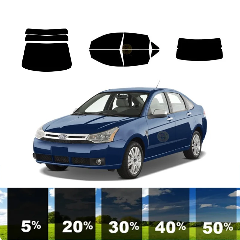 precut Removable Window Tint Film For Car 100% UVR 5%-35%VLT Heat Insulation Carbon ﻿For FORD FOCUS 4 DR SEDAN 2008-2011