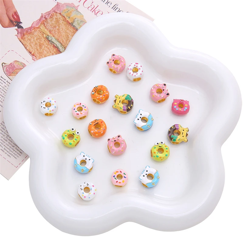 1 шт., серьги-пончики из металлического сплава, бусины из сплава для ювелирных изделий своими руками, модные поделки