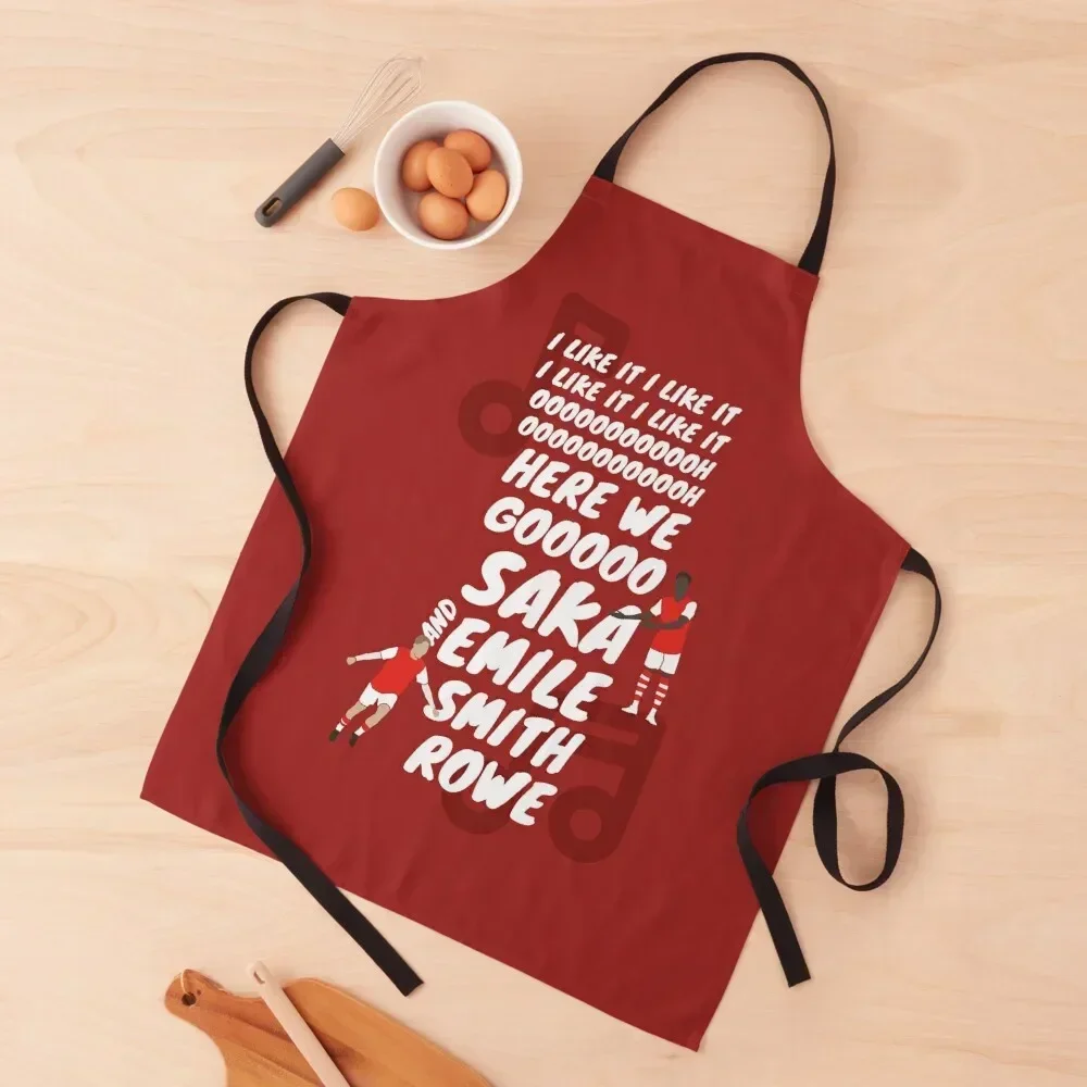 Saka and Emile Smith Rowe Song Artwork (Red Version) Apron man chef uniform Kitchen For Women painting New year's Apron