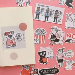 13pcs 소녀와 개 스티커 공예품 및 스크랩북 스티커 책 학생 라벨 장식 스티커 DIY 편지지