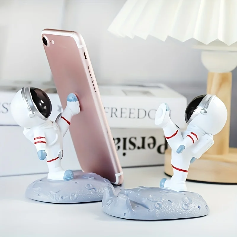 Cartoon personality astronaut space character lazy person mobile phone holder decoration suitable for all phone models