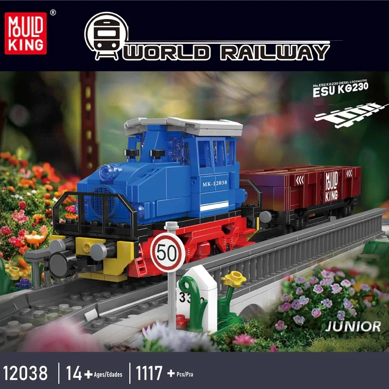 1117-teiliger Technischer Mould King ESU KG230 Diesel-Lokomotiven-Bausatz RC Stadt-Eisenbahn-Modell Lernspielzeug Geschenk für Kinder und Jungen
