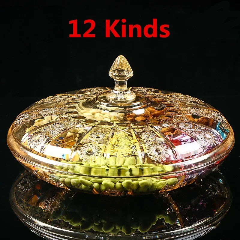 Plato acrílico transparente, lavabo de frutas, plato de dulces secos, azúcar, aperitivos, nueces, almacenamiento de alimentos de maní, caja con cubierta, bandeja de baratijas de plástico