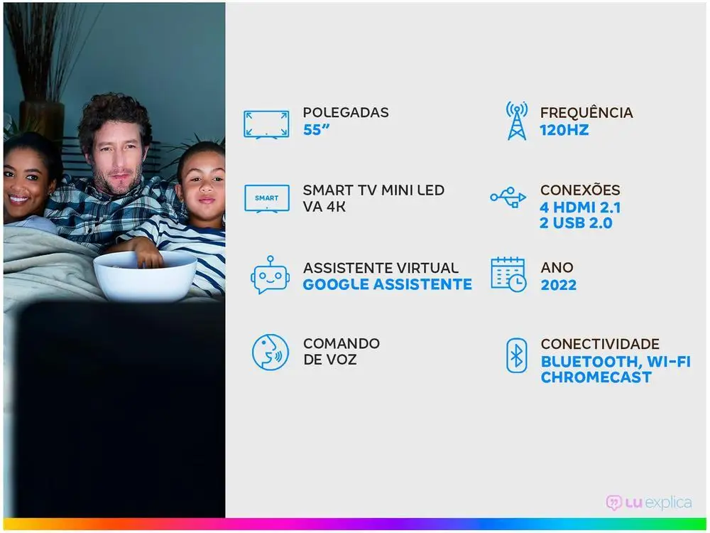 Smart TV 55 ”4K Mini LED TCL 55C825 VA 120Hz