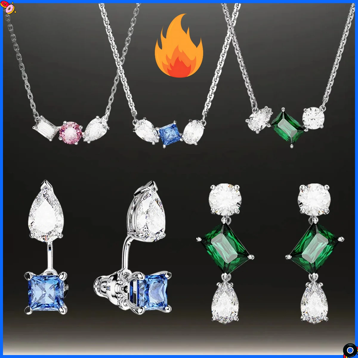 

2025 New Hot Selling French Luxury Couple WaterDrop Necklace EarringsExquisiteJewelrySet Party,Festival,Partner Gift,Daily Dress