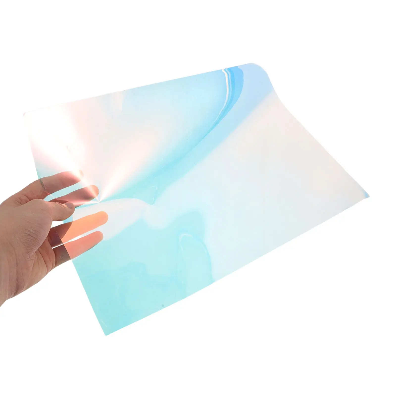 

10 Sheets Iridescent Holographic Glass Paper Self Adhesive Vinyl Film Transparent Light Through Kindergarten DIY Craft