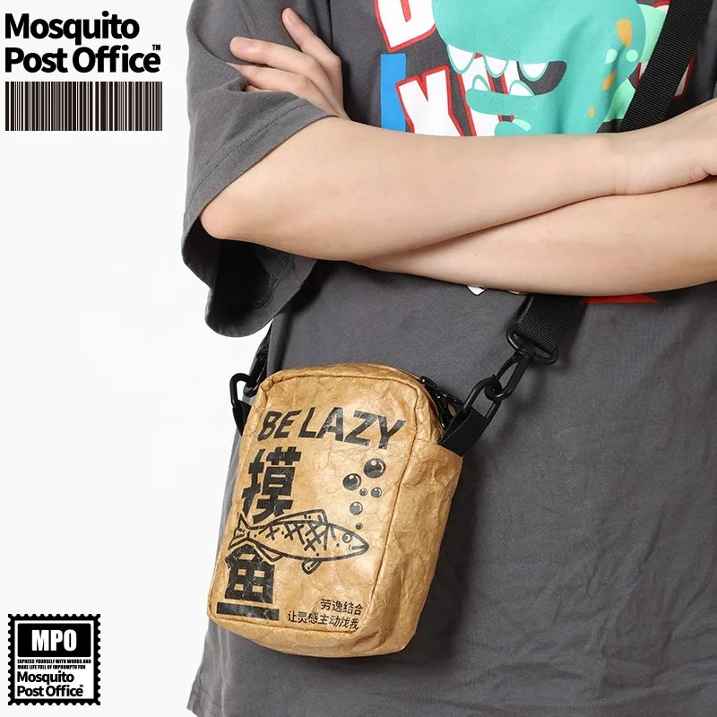 Bolsa de ombro masculina casual, à prova d'água, bolsa de papel dupont, bolsa tipo estilingue para homens, bolsa crossbody, mini bolsa mensageiro retrô
