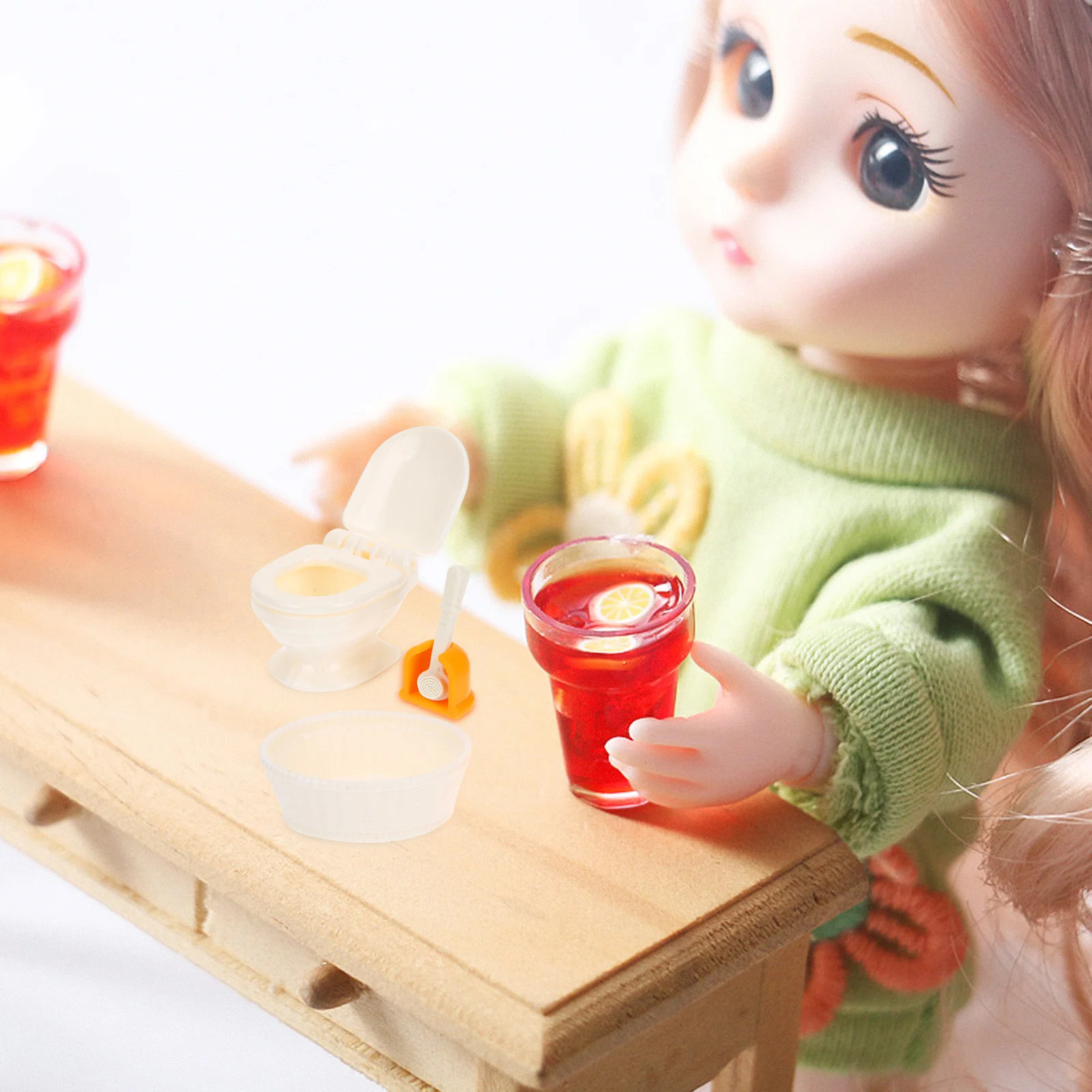 1 ensemble d'accessoires de salle de bain pour Mini maison, décor créatif exquis, léger, utilisation à Long terme, baignoire Miniature, toilettes